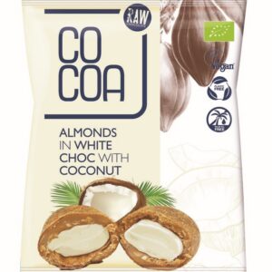 MIGDAŁY W BIAŁEJ POLEWIE KOKOSOWEJ BIO 70 g - COCOA