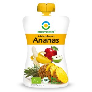 MUS JABŁKO - BANAN - ANANAS BEZ DODATKU CUKRÓW BEZGLUTENOWY BIO 200 g - BIOFOOD