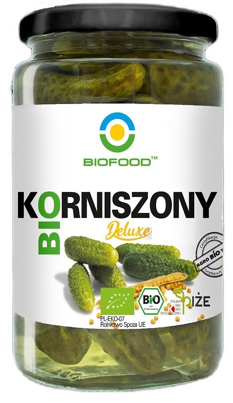 OGÓRKI KORNISZONY DELUXE BEZGLUTENOWE BIO 700 g (400 g) - BIOFOOD