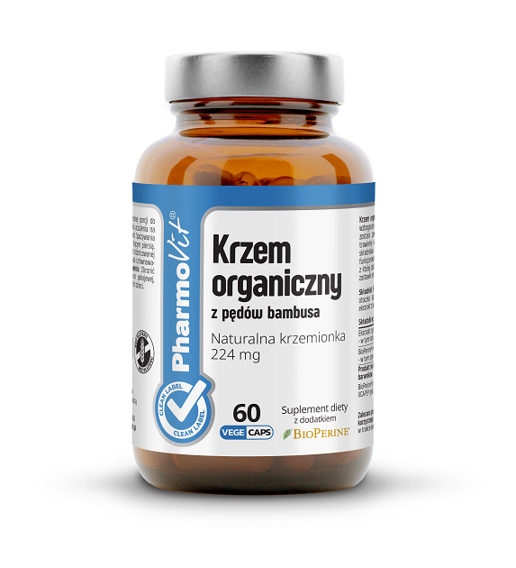 KRZEM ORGANICZNY Z PĘDÓW BAMBUSA Z BIOTYNĄ BEZGLUTENOWY 60 KAPSUŁEK - PHARMOVIT (CLEAN LABEL)