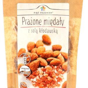 MIGDAŁY PRAŻONE Z SOLĄ KŁODAWSKĄ BEZGLUTENOWE 100 g - PIĘĆ PRZEMIAN