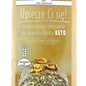 MIESZANKA DO WYPIEKU CHLEBA Z ORZECHAMI WŁOSKIMI BEZ DODATKU CUKRÓW BEZGLUTENOWA KETO 500 g - PIĘĆ PRZEMIAN
