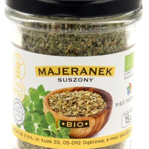 MAJERANEK SUSZONY BEZGLUTENOWY BIO 15 g - PIĘĆ PRZEMIAN