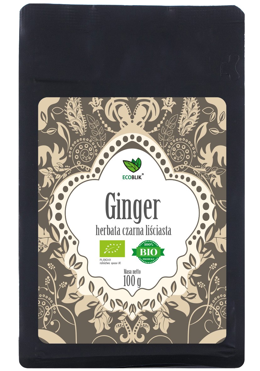 HERBATA CZARNA LIŚCIASTA IMBIROWA BIO 100 g - ECOBLIK