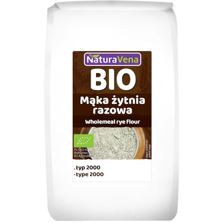 MĄKA ŻYTNIA RAZOWA TYP 2000 BIO 1 kg – NATURAVENA