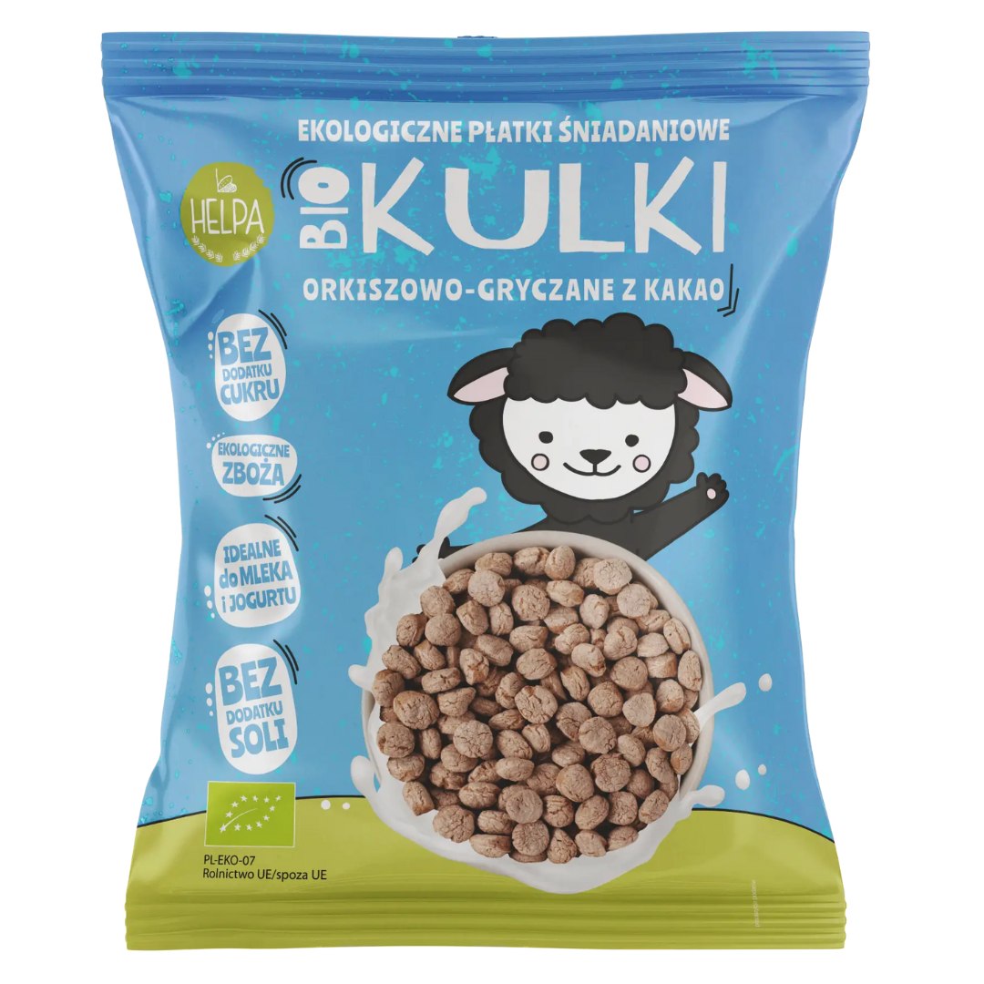 KULKI ORKISZOWO - GRYCZANE Z KAKAO BEZ DODATKU CUKRÓW BIO 160 g - HELPA