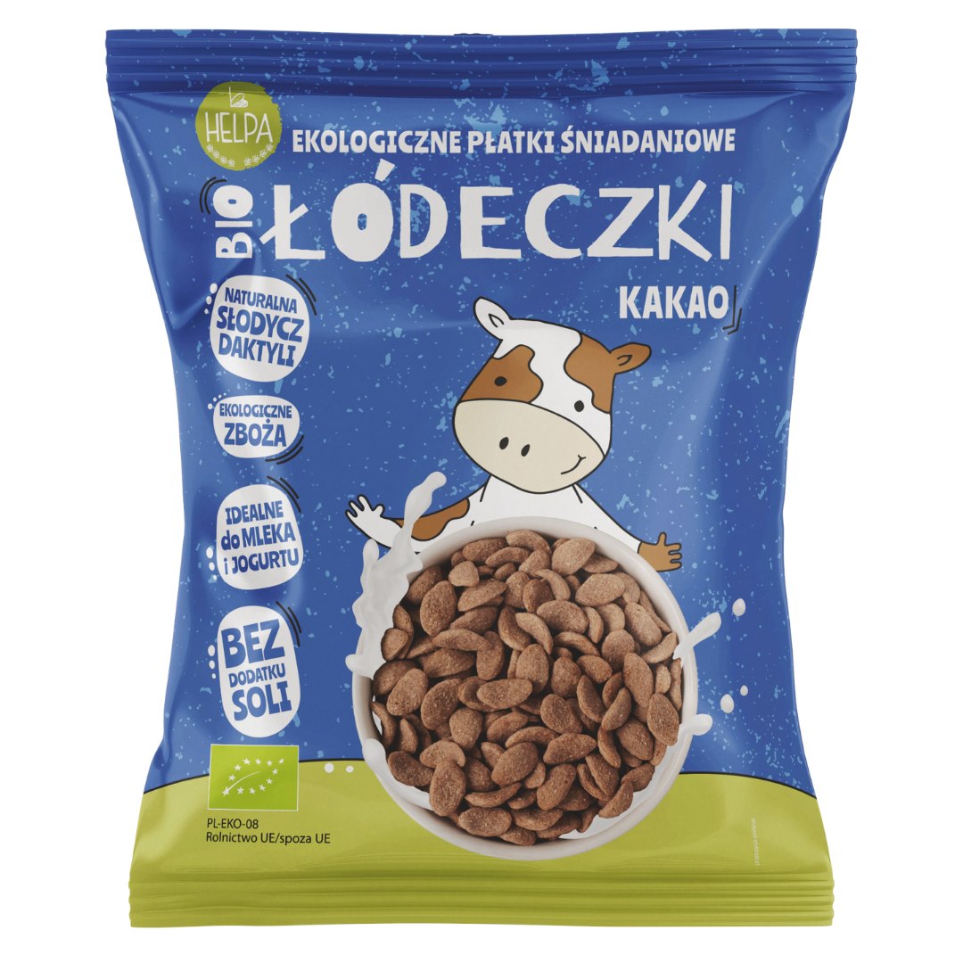 ŁÓDECZKI JAGLANO - ORKISZOWE Z KAKAO BEZ DODATKU CUKRÓW BIO 260 g - HELPA