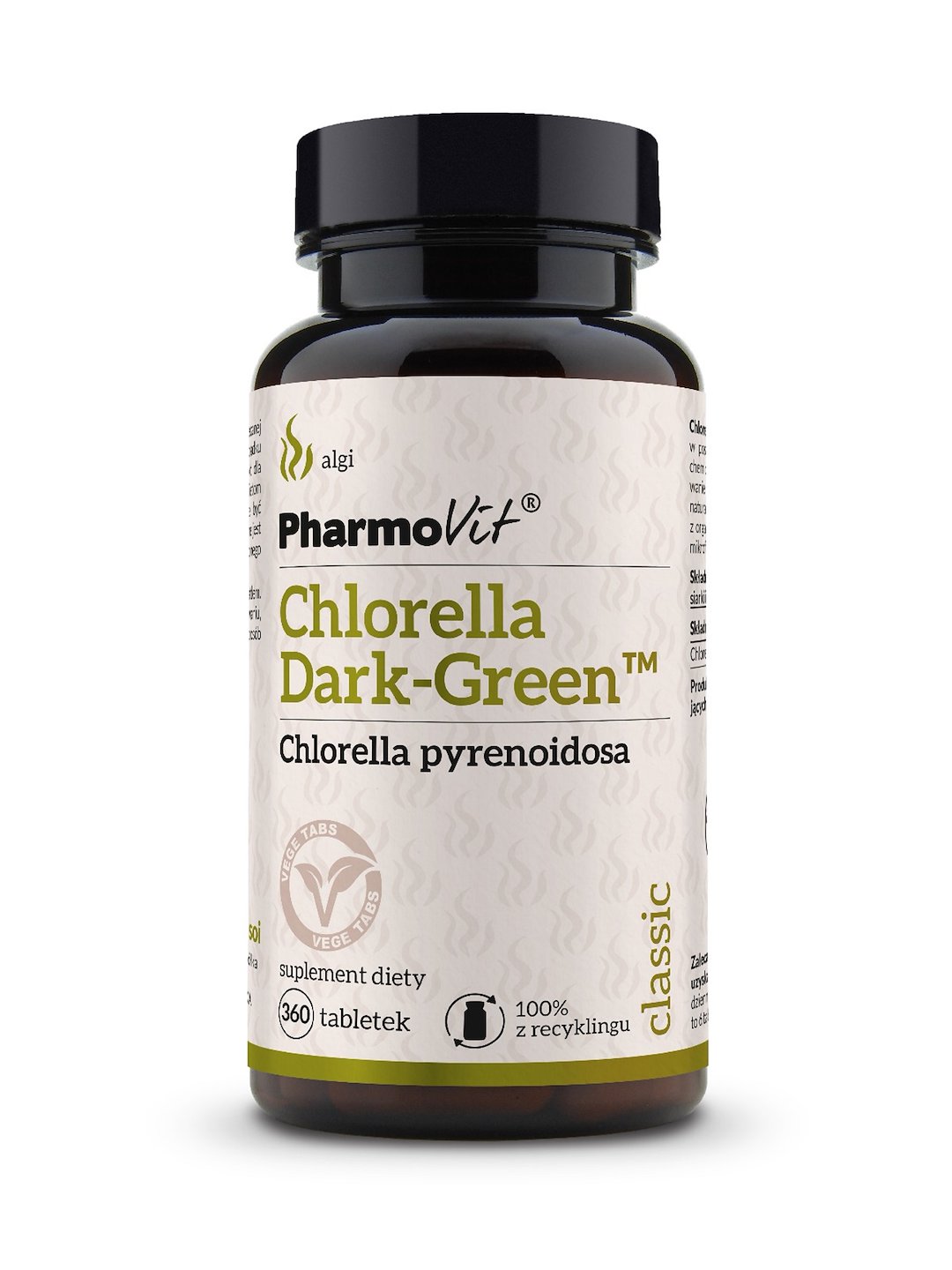 CHLORELLA DARK-GREEN (250 mg) BEZGLUTENOWA 360 TABLETEK - PHARMOVIT (CLASSIC)