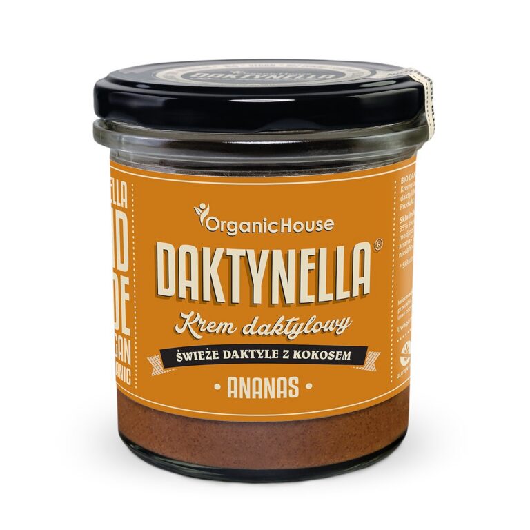 KREM KOKOS – DAKTYLE MEDJOOL – ANANAS BEZGLUTENOWY BIO 280 g – ORGANICHOUSE (DAKTYNELLA)