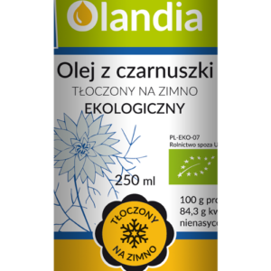 OLEJ Z CZARNUSZKI NIEFILTROWANY TŁOCZONY NA ZIMNO BIO 250 ml - OLANDIA