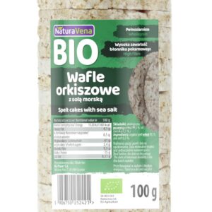 WAFLE ORKISZOWE PEŁNOZIARNISTE Z SOLĄ MORSKĄ BIO 100 g - NATURAVENA
