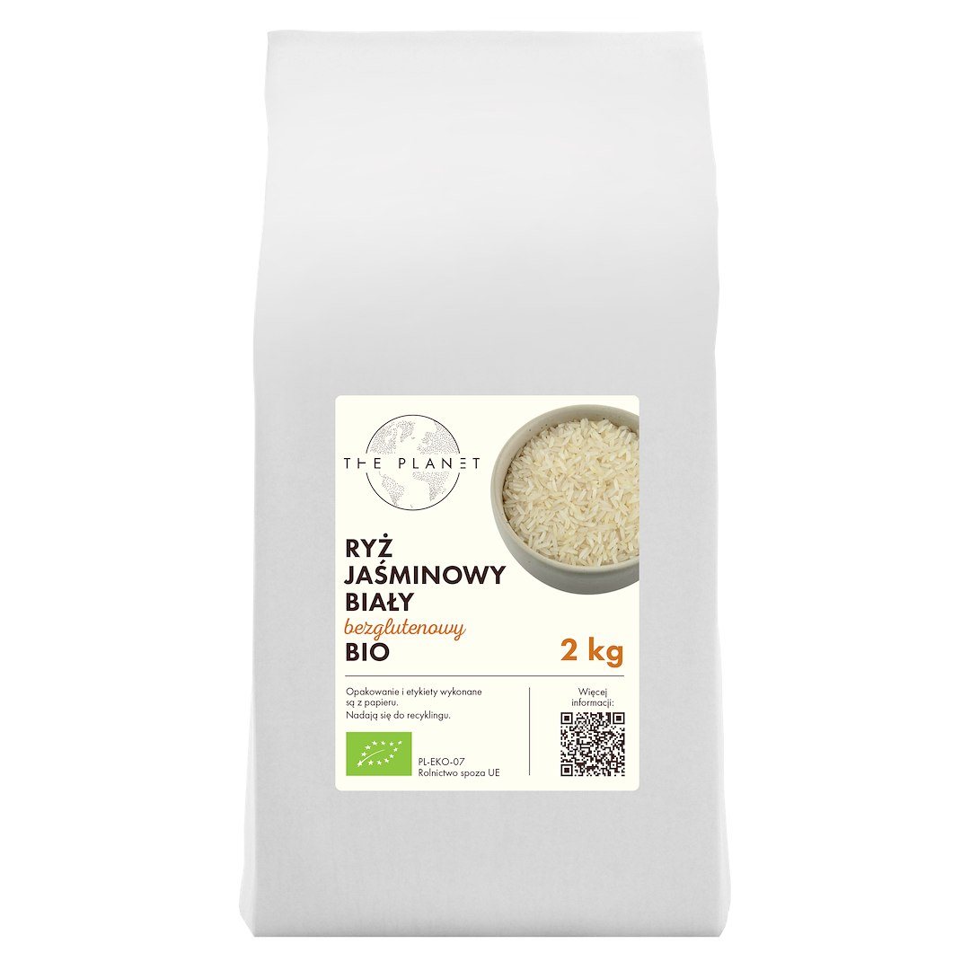 RYŻ JAŚMINOWY BIAŁY BEZGLUTENOWY BIO 2 kg - THE PLANET