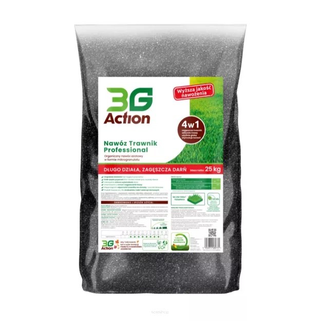 NAWÓZ DO TRAWNIKÓW SPECJALISTYCZNY 4w1 ECO 25 kg - 3G ACTION