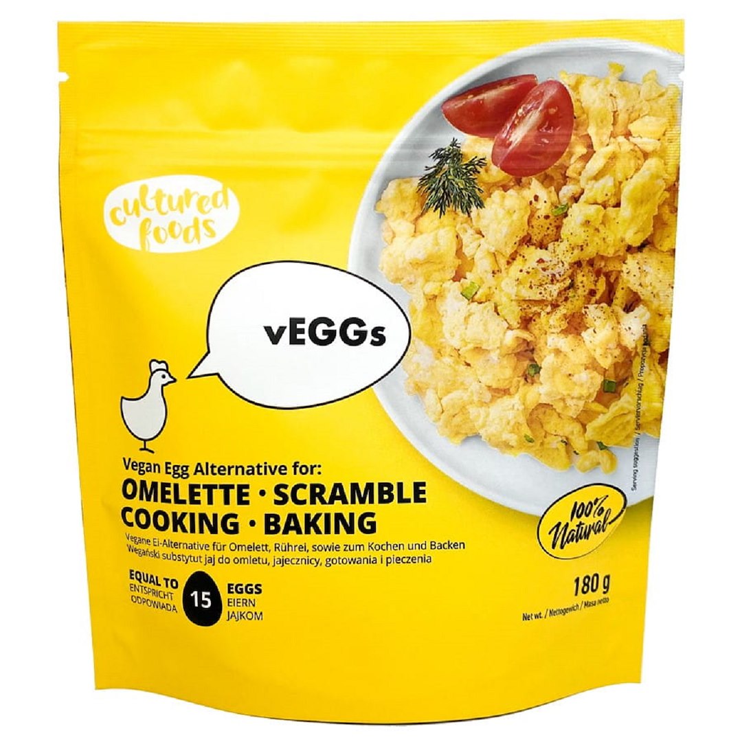 ROŚLINNY ZAMIENNIK 15 JAJ DO JAJECZNICY, OMLETU, QUICHE I INNYCH DAŃ JAJECZNYCH BEZGLUTENOWY 180 g - CULTURED FOODS