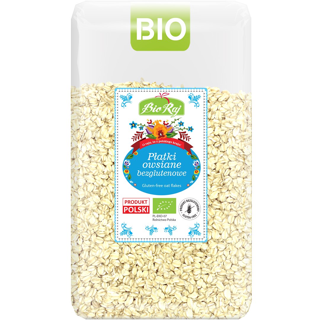 PŁATKI OWSIANE BEZGLUTENOWE BIO (POLSKA) 1 kg - BIO RAJ