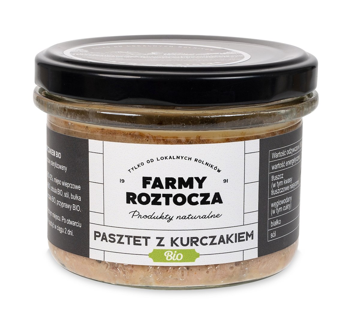 PASZTET DROBIOWO - WIEPRZOWY BIO 180 g (SŁOIK) - FARMY ROZTOCZA