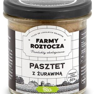 PASZTET DROBIOWO - WIEPRZOWY Z ŻURAWINĄ BIO 180 g (SŁOIK) - FARMY ROZTOCZA