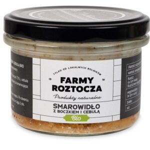 SMAROWIDŁO Z BOCZKIEM I CEBULĄ BIO 180 g (SŁOIK) - FARMY ROZTOCZA
