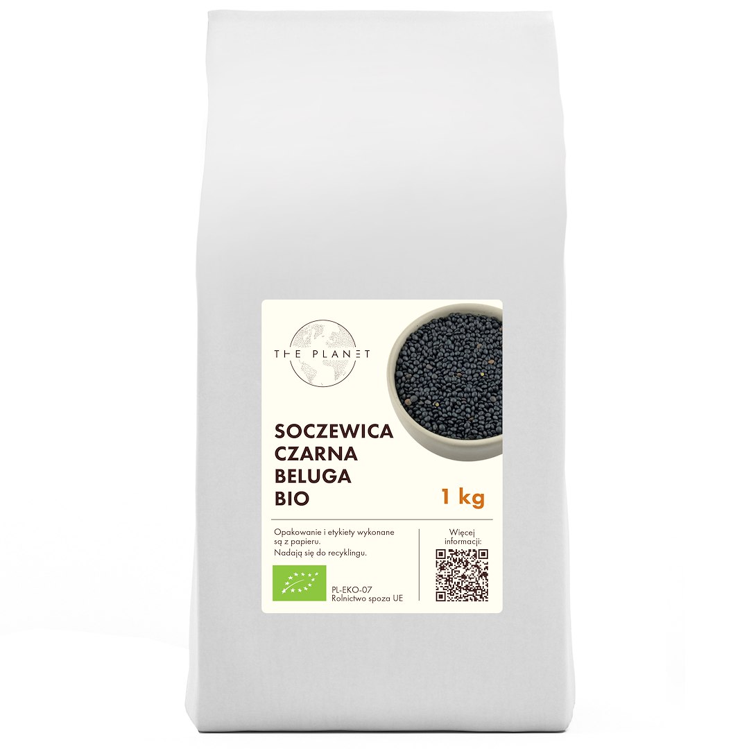 SOCZEWICA CZARNA BELUGA BIO 1 kg - THE PLANET