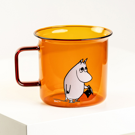 Moomin - Kubek szklany Tata Muminka 350ml bursztynowy - obrazek 2