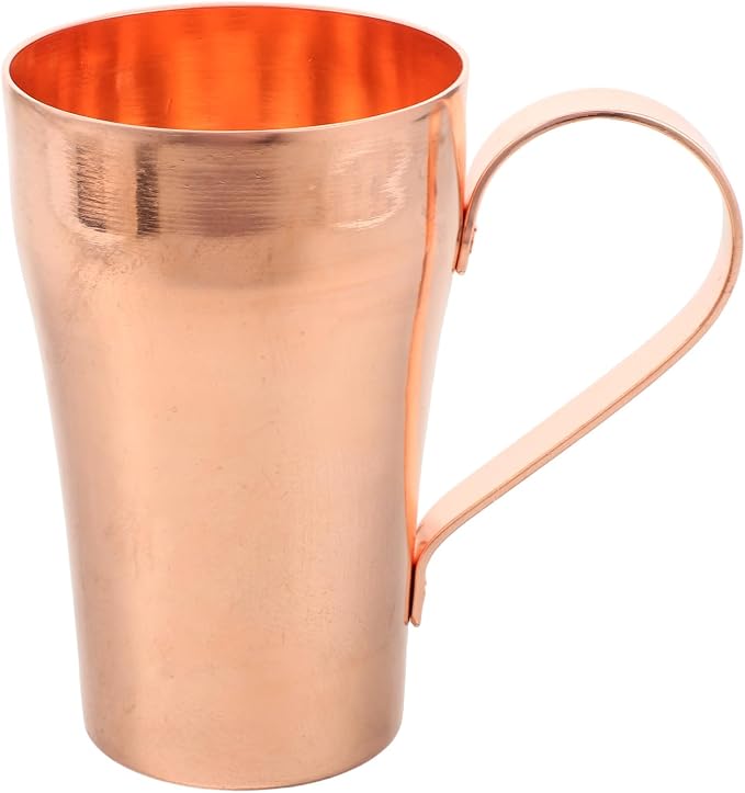 OSALADI Kubek z kutej miedzi: 400 ml/13,5 uncji, kubek Moscow Mule do ajurwedy – rustykalne miedziane naczynia do zimnych napojów, piwa, wina, barów i na imprezy
