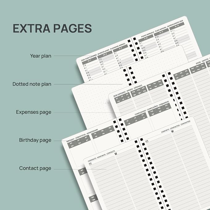 POPRUN Agenda Pocket 2026 2027 A6 Tygodniowy Planner i Notatnik - obrazek 7