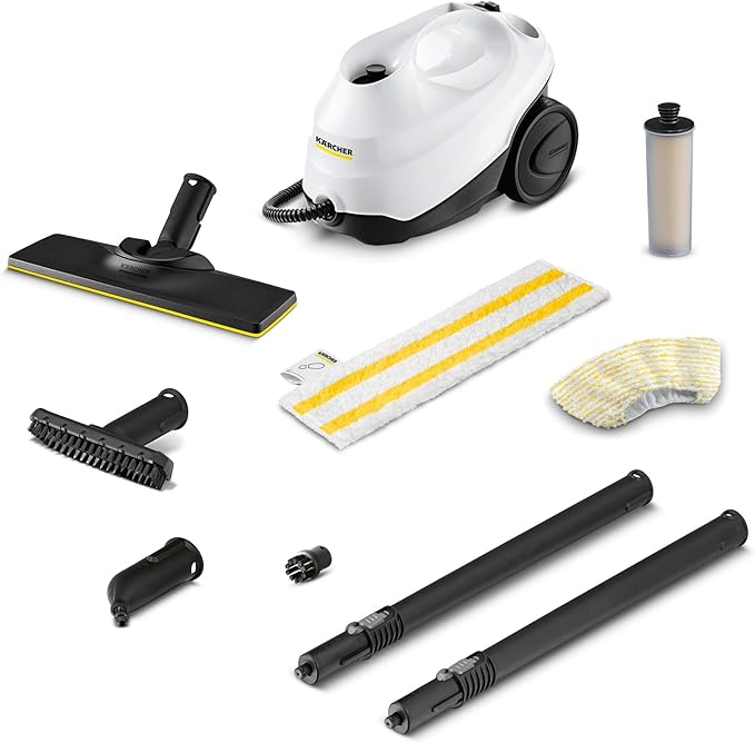 Kärcher Parownica SC 3 Easyfix, Ciśnienie Pary: Maks. 3,5 Bar, Czas Nagrzewania: 30 S, Moc: 1900 W, Moc Powierzchniowa: 75 M, Zbiornik: 1 L, Z Wkładem Odkamieniającym, Zestawem Do Czyszczenia