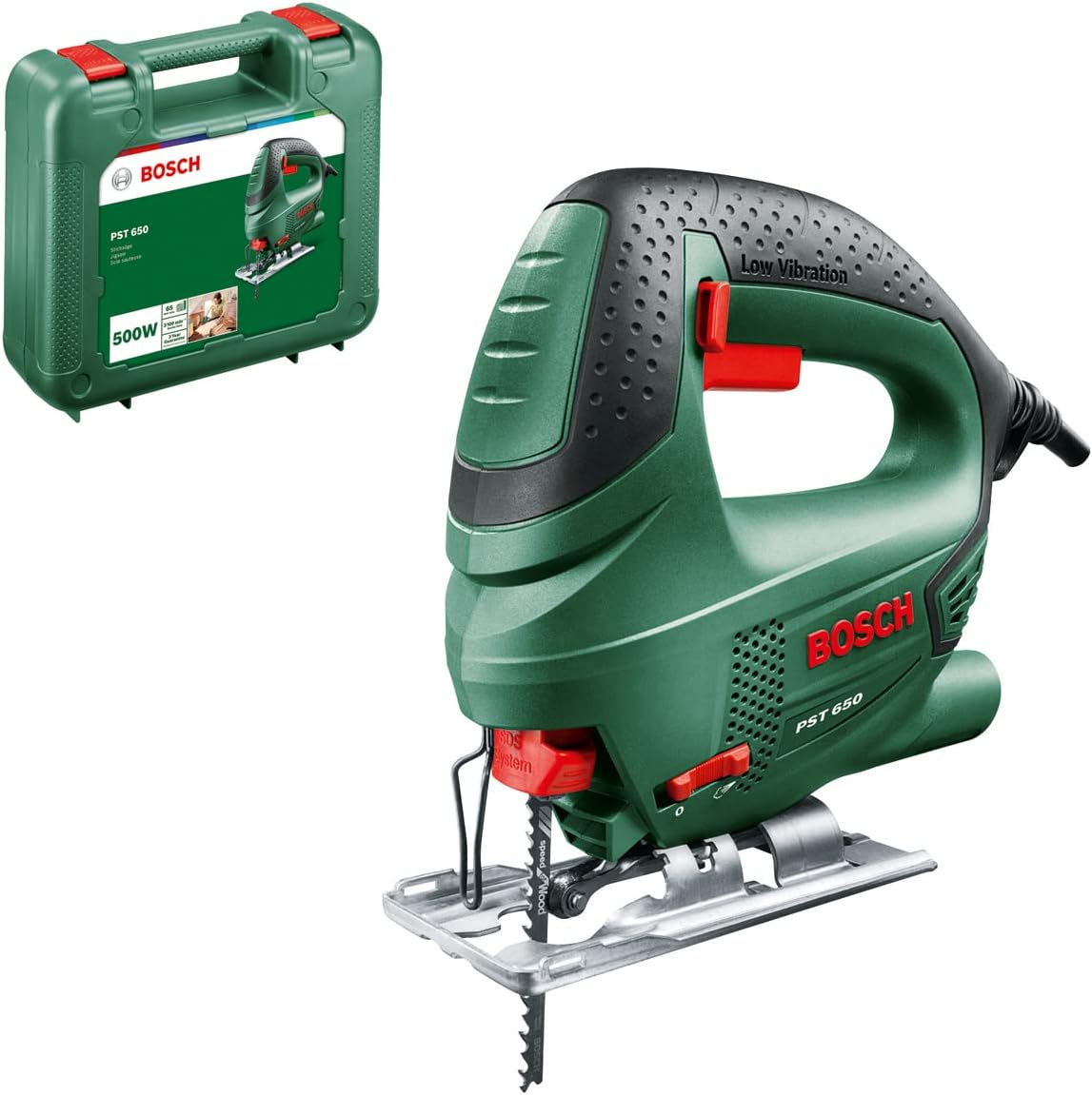 Bosch Home and Garden Wyrzynarka PST 650 (500 W, głębokość cięcia w stali/drewnie 4 mm / 65 mm, walizka) - obrazek 2