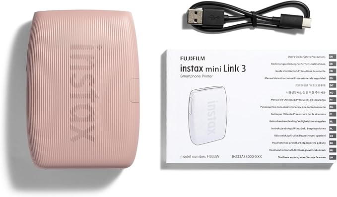 INSTAX mini LINK 3 drukarka do zdjęć ze smartfona, Rose Pink | Szybkie drukowanie, wbudowane efekty AR 3D, tryb "kliknij, aby kolażować", rozmiar obrazu 62 x 46 mm - obrazek 3