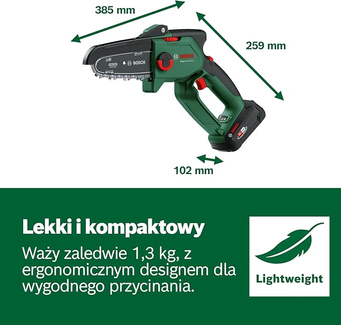 Bosch Mini piła łańcuchowa EasyChain 18V-15-7, do cięcia drewna, system 18V, prędkość łańcucha: 6,95 m/s, bez akumulatora - obrazek 3
