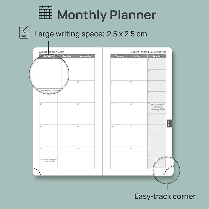 POPRUN Agenda Pocket 2026 2027 Semainier 16 - obrazek 5
