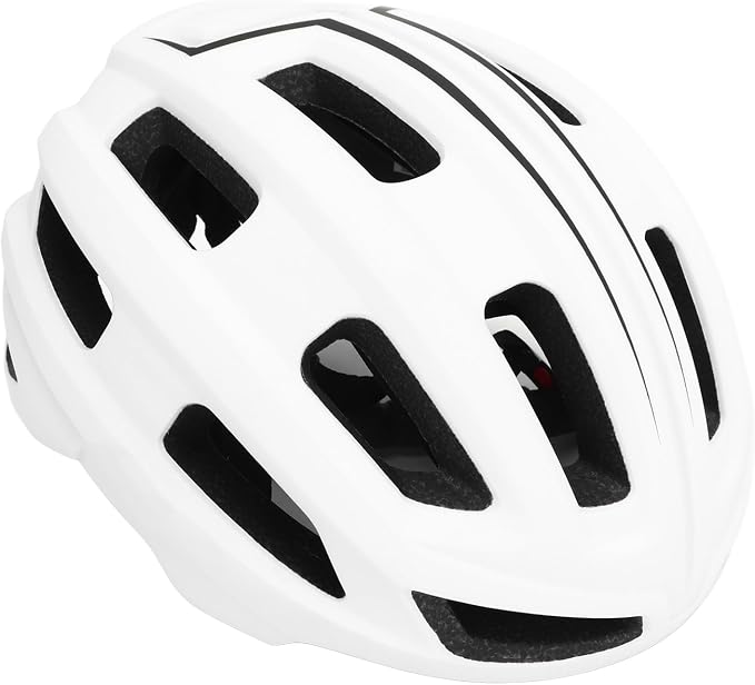 Lekki Rowerowy Rowerowy dla Mężczyzn i Kobiet, 61-65cm/24-25.6in Regulowany Rowerowy Oddychający Górski, Korpus z Pianki EPS i Skorupa PC (WHITE)