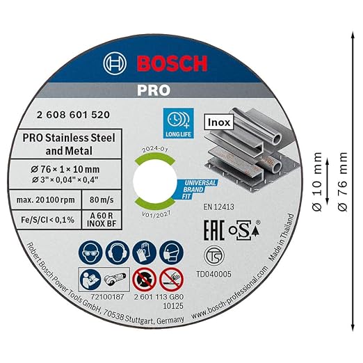 Bosch 5x Korundowa tarcza tnąca PRO Stainless Steel and Metal - obrazek 5