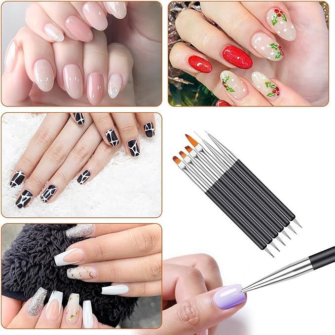 6 sztuk Pędzelki do paznokci narzędzia do manicure z kropkami - obrazek 7