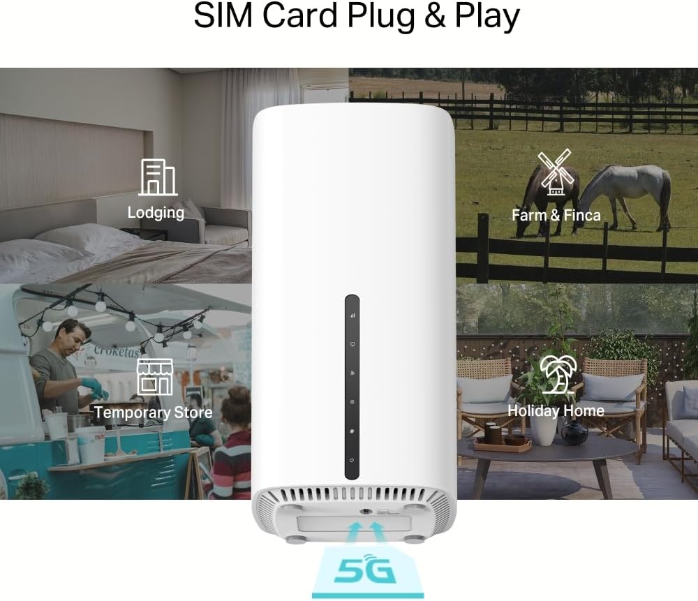 TP-Link Archer NX200 router 5G, Wi-Fi, 6 AX1800 Mb/s z kartą SIM, dwuzakresowy, Plug & Play, Gigabit port WAN/LAN, 4K-QAM, formowanie wiązki, 8 × 5 G/LTE, 2 × Wi-Fi Anteny wewnętrzne, EasyMesh, - obrazek 5