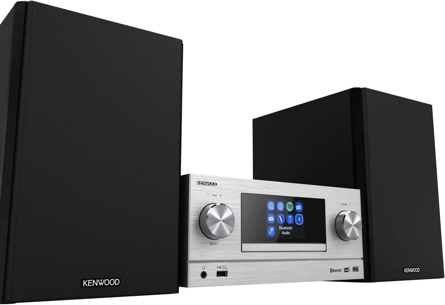 Kenwood M-9000S-S – inteligentny system Micro Hi-Fi z radiem internetowym, DAB+, CD/USB i strumieniowym przesyłaniem audio, kolor srebrny - obrazek 4