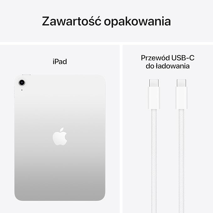 Apple iPad z czipem A16: wyświetlacz Liquid Retina 11 cali, 128 GB, Wi‑Fi 6, przednia kamera 12 MP/tylny aparat 12 MP, Touch ID, bateria na cały dzień – srebrny - obrazek 7