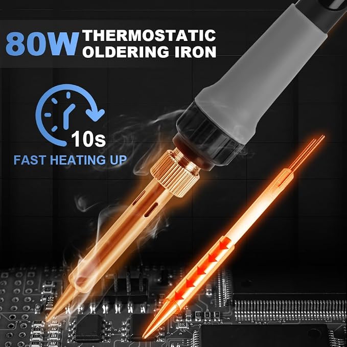 Flintronic Zestaw lutownicy 80 W 15 w 1 zestaw do lutowania - obrazek 7