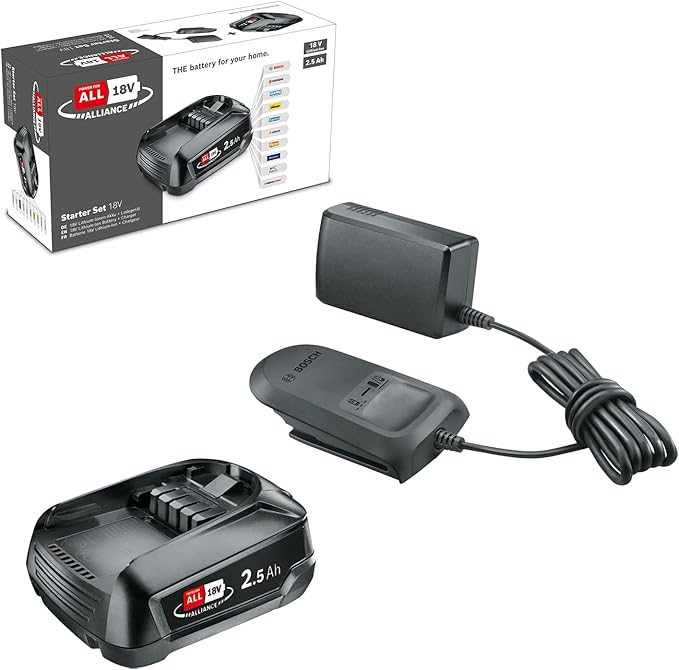 Bosch Akumulator 18 V i ładowarka 2,5 Ah (zestaw startowy 18 V, zasilanie dla wszystkich)