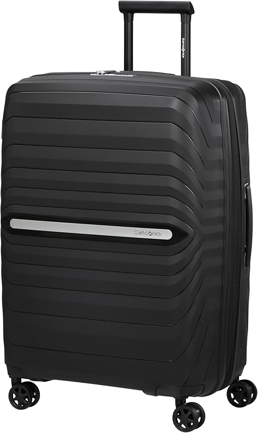 Samsonite Neo Flux - Spinner M, Rozszerzalna walizka, 68 cm, 86/96 L, Czarny (Black)