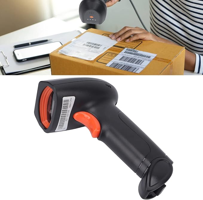Skaner Kodów Kreskowych, Ręczny Bezprzewodowy Bezprzewodowy Czytnik Kodów Kreskowych 2D Barcode AI Intelligent Voice Broadcast Scanner z Odbiornikiem dla Supermarketu - obrazek 6