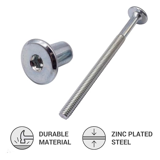 SKIR'CO Śruby łączące ze stali ocynkowanej M6 x 80 mm z nakrętkami - obrazek 4