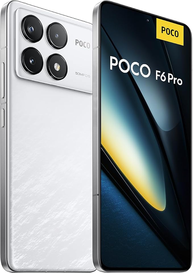 Poco F6 Pro smartfon, 12 + 512 GB telefon komórkowy bez umowy, wyświetlacz WQHD+ AMOLED 120 Hz 6,67" (6,67"), potrójny aparat 50 MP, 5000 mAh, 120 W HyperCharge, Dual-SIM, biały - obrazek 3
