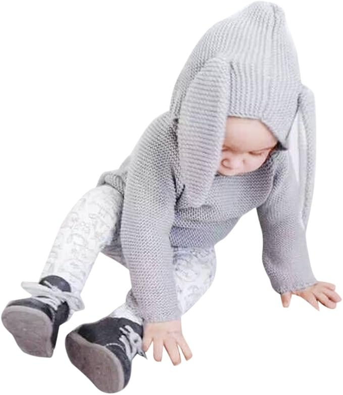 Chic Pull-Over Dzianina Królik Przebranie Płaszcz Długi Rękaw