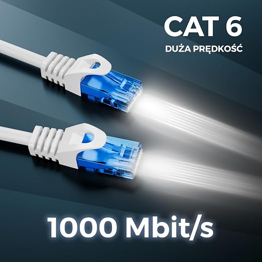 deleyCON 3,0m Kabel Sieciowy CAT.6 Ethernet Gigabit LAN RJ45 CAT6 Kabel Krosowy Kompatybilny z CAT.5 CAT.5e CAT.6a Cat.7 - Biały - obrazek 4
