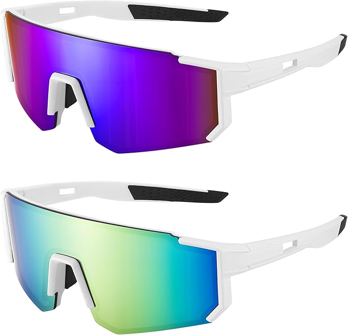 2 szt. okulary rowerowe, ochrona UV400, sportowe okulary przeciwsłoneczne, spolaryzowane okulary do biegania, superlekkie okulary MTB TR90, dla kobiet i mężczyzn, do aktywności na świeżym powietrzu