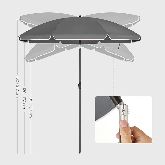 SONGMICS Parasol plażowy ochrona UV do UPF 50+ - obrazek 3