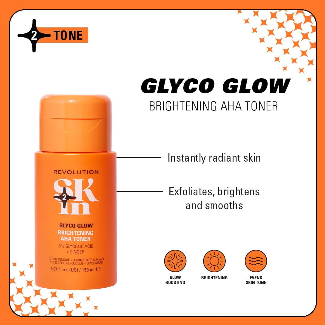 Revolution SKin Glyco Glow rozjaśniający tonik do twarzy - obrazek 3