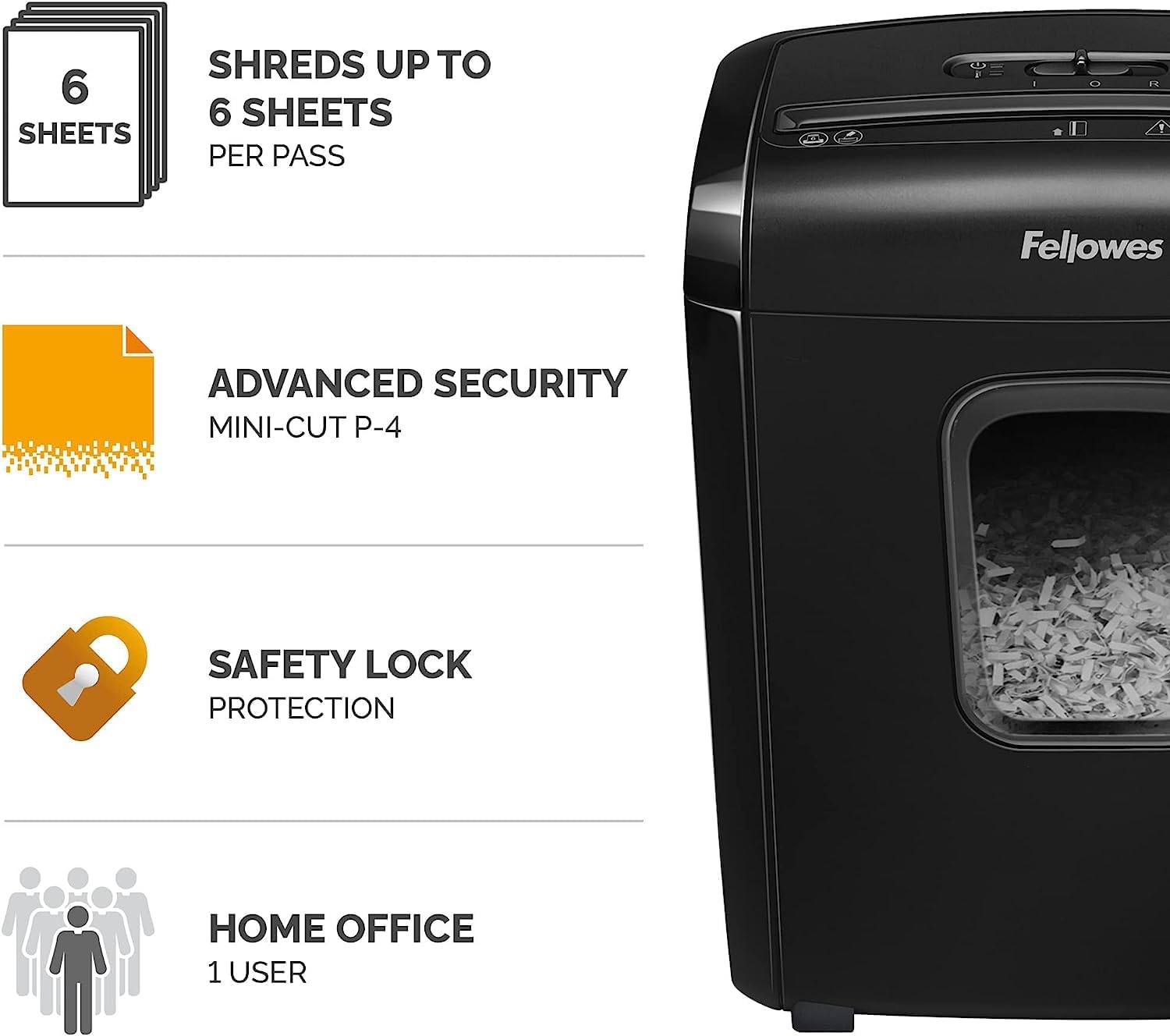 Fellowes 4631101 Niszczarka Dokumentów, Czarny, 13 l - obrazek 7