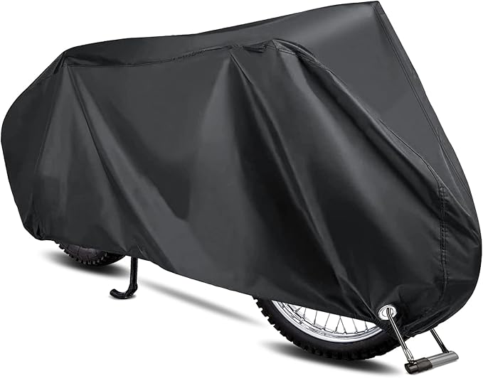 Pokrowiec na motocykl, do użytku na zewnątrz, wodoszczelny, odporny na warunki zimowe, plandeka na rower, motocykl, garaż, odporna na promieniowanie UV, 200 x 70 x 110 cm